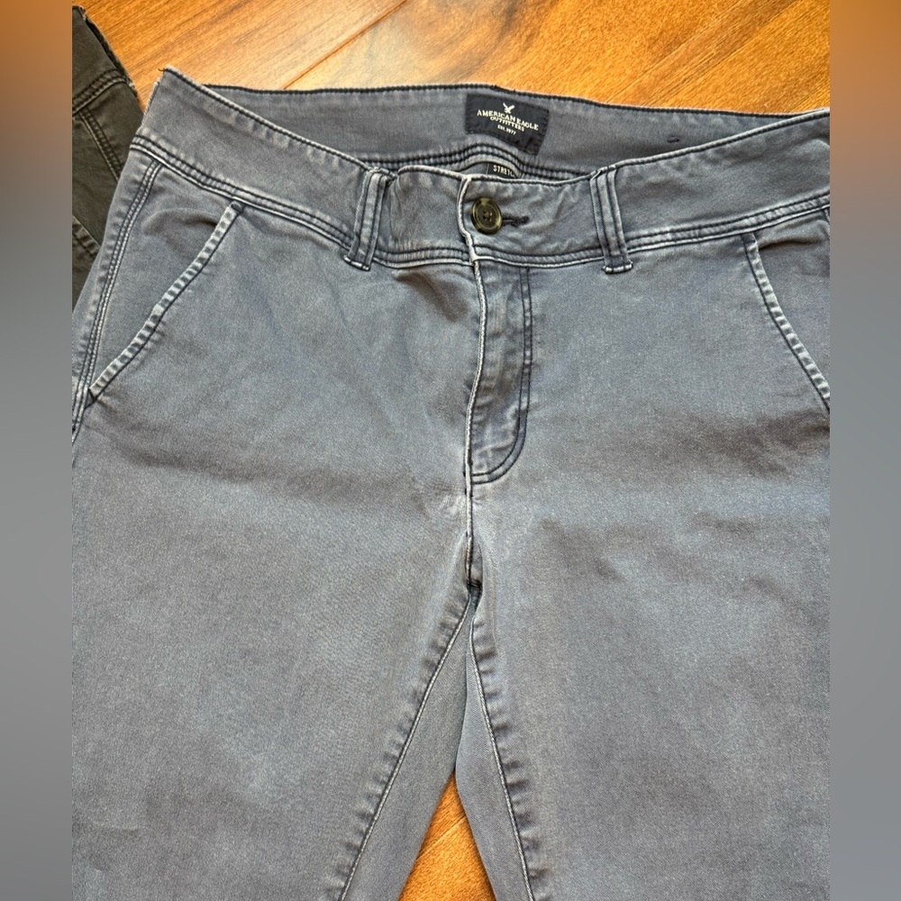 AE Black & Blue Stretch Pants - Picture 3 of 13
